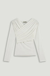 Draped Detail Long Sleeve Top